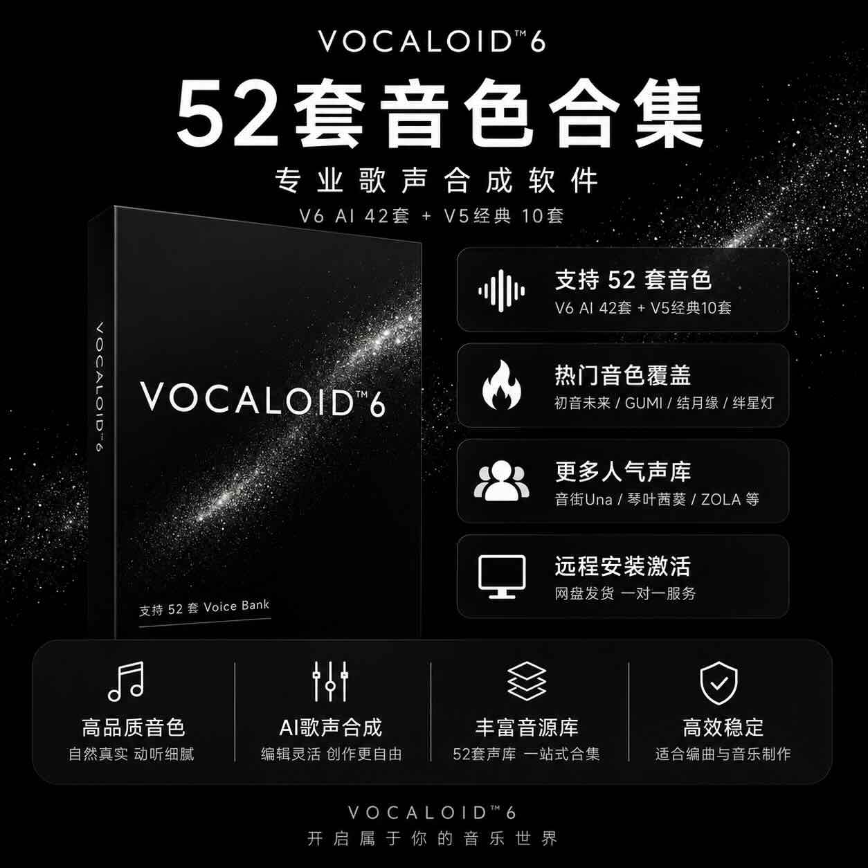 VOCALOID 6.13.1 MAC版 基于 AI 技术的新一代歌声合成与虚拟歌手制作软件 52套精选V6 V5声库