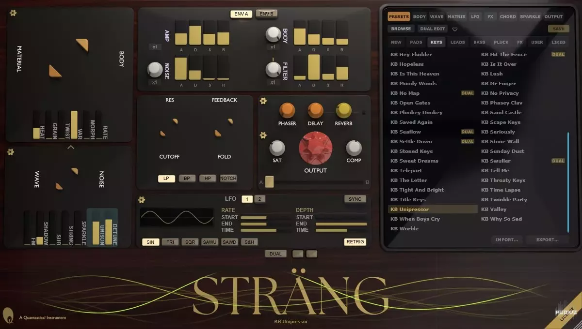 [实时卷积有机合成器] Quantastical Sound STRÄNG 2 v2.5.5 - MOCHA