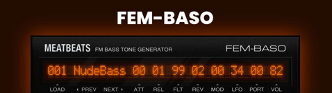 Meat Beats FEM-BASO 经典四振荡器硬件FM贝斯音色插件 WiN Mac