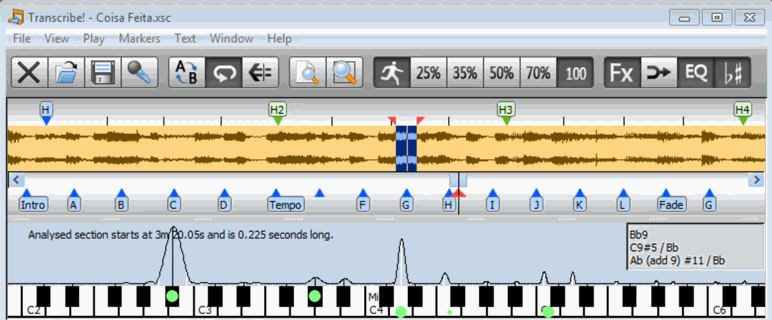 Transcribe! v9.70 (x64) WiN 音乐扒谱与音频转录辅助工具