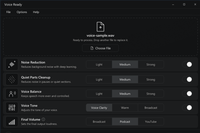 Voice Ready v1.0.2 [WIN] 语音降噪与平衡处理应用