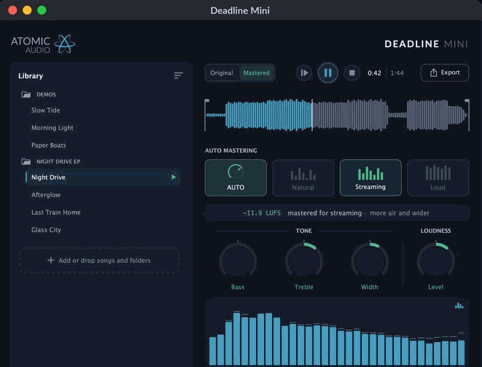 Atomic Audio Deadline Mini v1.0.0 Mac 自动化音频母带处理软件